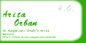 arita orban business card